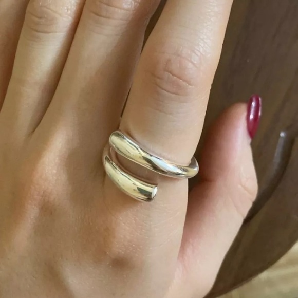 SET Sterling Silver Geometric Wrap Rings - Picture 3 of 9